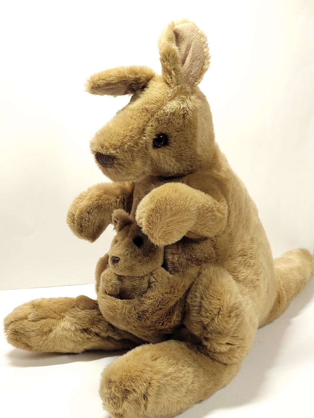 Vintage Whatchamacallits 1987 Kangaroo Mom and Baby Joey Stuffed Plush Brown